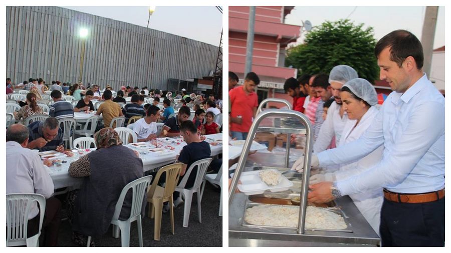 Pazar yeri ve Veliköy de iftar sofrası kuruldu 