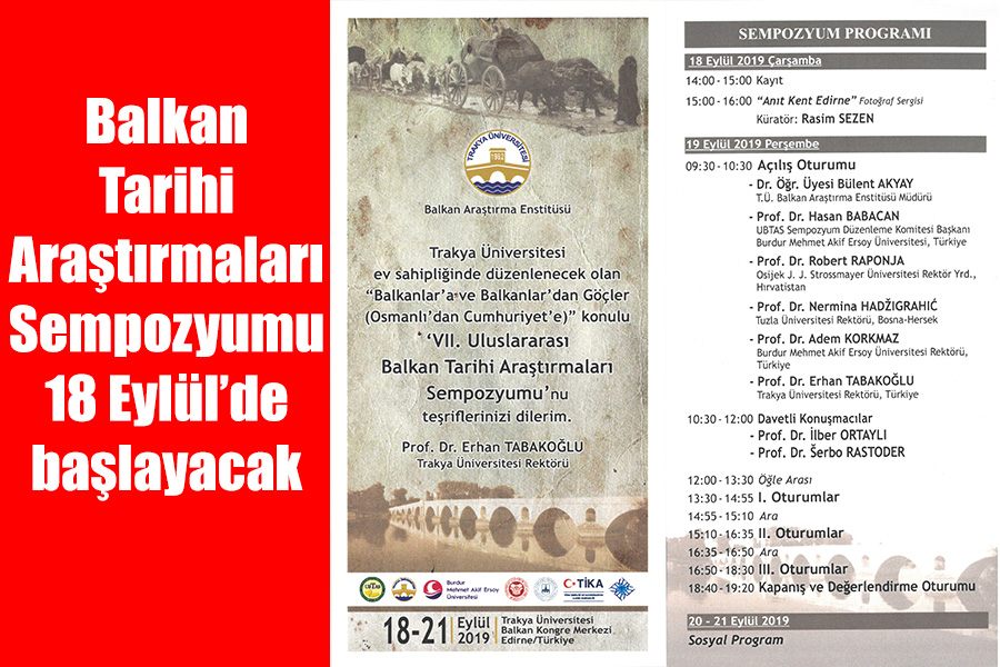Balkan Tarihi Araştırmaları Sempozyumu 18 Eylül