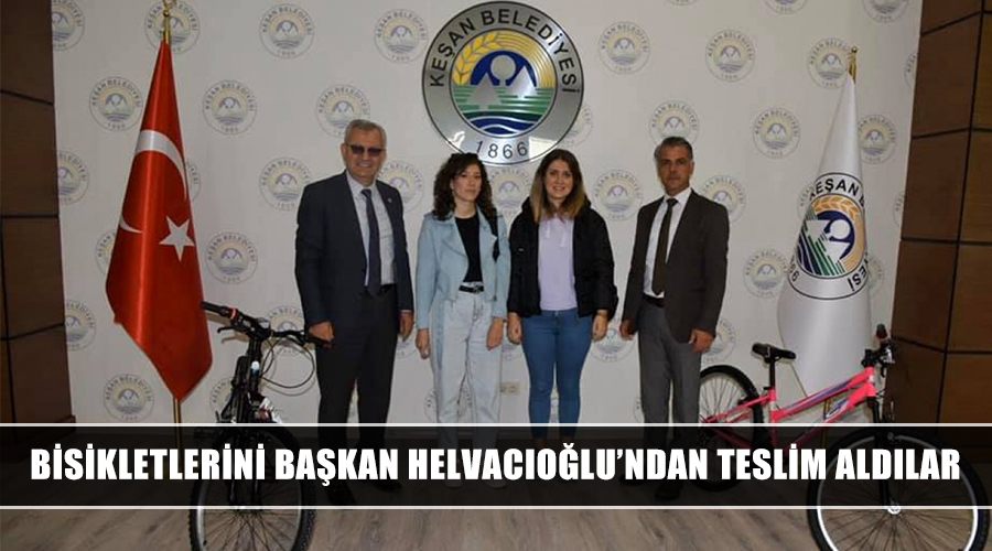 Bisikletlerini Başkan Helvacıoğlu